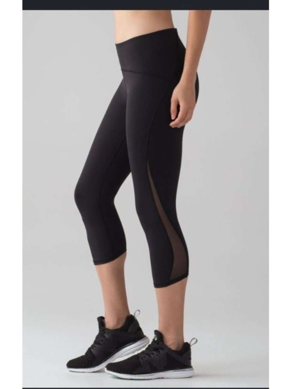 Lululemon Train Times Black 17" Crop Leggings size 8 EUC Luxtreme - W6ADDS